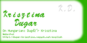 krisztina dugar business card